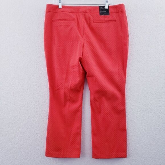 BananaĀ RepublicāFlare Cropped Coral Color Pants Sizeā14 - Picture 3 of 9